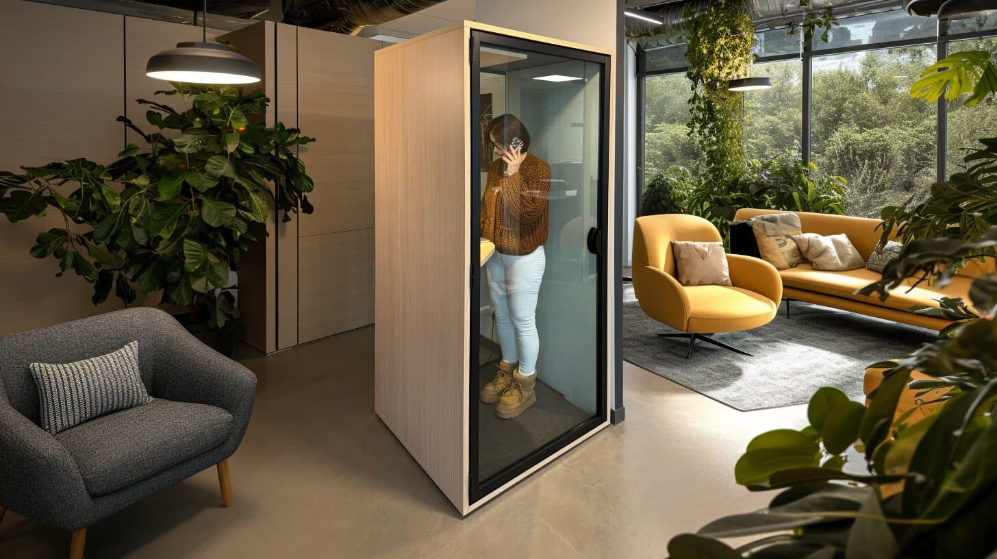 Cabine insonorisée 1 personne bureau assis Maroc
