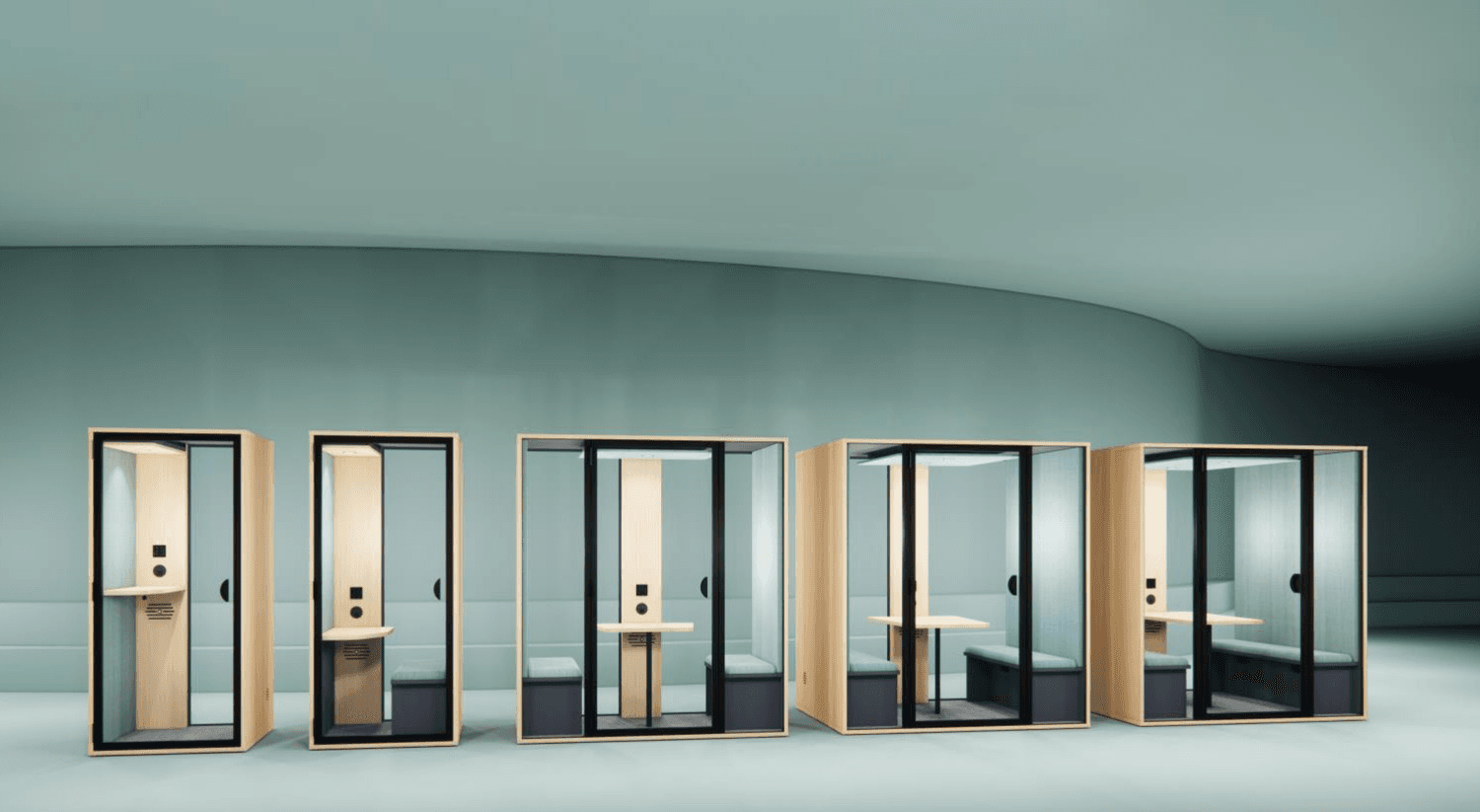 Les 4 modèles XCAB en showroom — S, S Bureau, M et L
